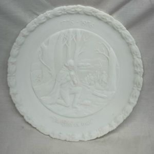 Vintage Fenton satin glass plate federation of women clubs no 3  3/22/4